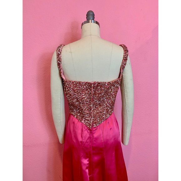 Vintage 1960s Designer Emma Domb Hot Pink Gown Med - Picture 7 of 10